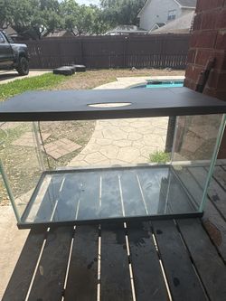 10 Gallon Frameless Fish Tank Aquarium Comes With Lid And Lights. 