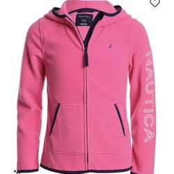 New!! Náutica Big Girls Zip-Up Polar Fleece Hoodie