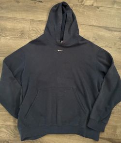 Vintage 90s Nike Center Swoosh Hoodie Y2K  Large Faded Sweatshirt Distressed