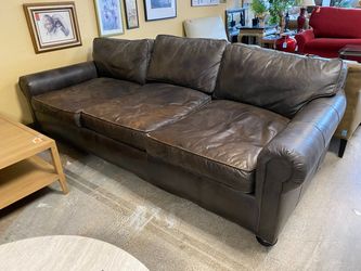 RESTORATION HARDWARE Lancaster Leather 3 Seat Sofa