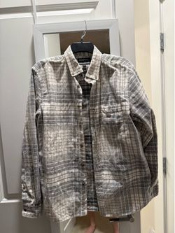 Banana Republic Slim Fit Men white and grey soft button down