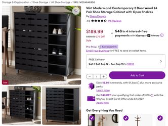 Ebern Designs Wirt 24-Pair 2-Door Shoe Storage Cabinet