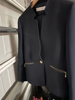 Navy blue two piece skirt and blazer