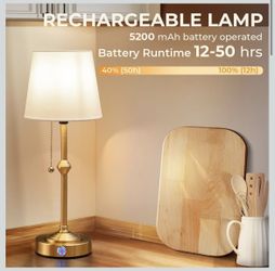  Rechargeable Table Lamp - Cordless Lamp for Living Room & Bedside Lamps for Nightstand, 3-Level Brightness Battery Powered LED Lamp forRetails $42.98
