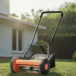 SVOPES 16 in. Manual Push Reel Lawn Mower 5-Blade Design Adjustable Cutting Height Walk-Behind Mower for Lawns