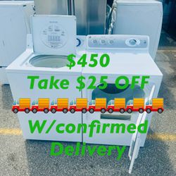 Washer Dryer GE Top Load Heavy Duty Super Capacity Clean Like New Free Delivery 