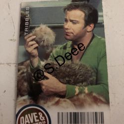 Dave and Buster's DnB Star Trek  Coin Pusher RARE Tribbles Card