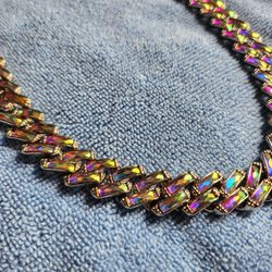 18 Inch White Gold Plated With Unique Stones