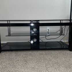 BLACK GLASS TV STAND