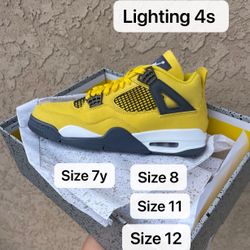 Air Jordan 4 Lightning Tour Yellow Mens Size 8 size 11 size 12 women’s size 7y size 8.5w Brand New Released Hype Sneakers