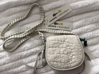 Limited edition LACOSTE + MALANDRINO embossed leather satchel cross body NEW WITH TAGS original packaging