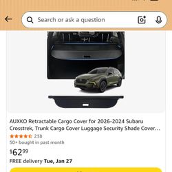 Subarus Crosstrek Cargo Cover 