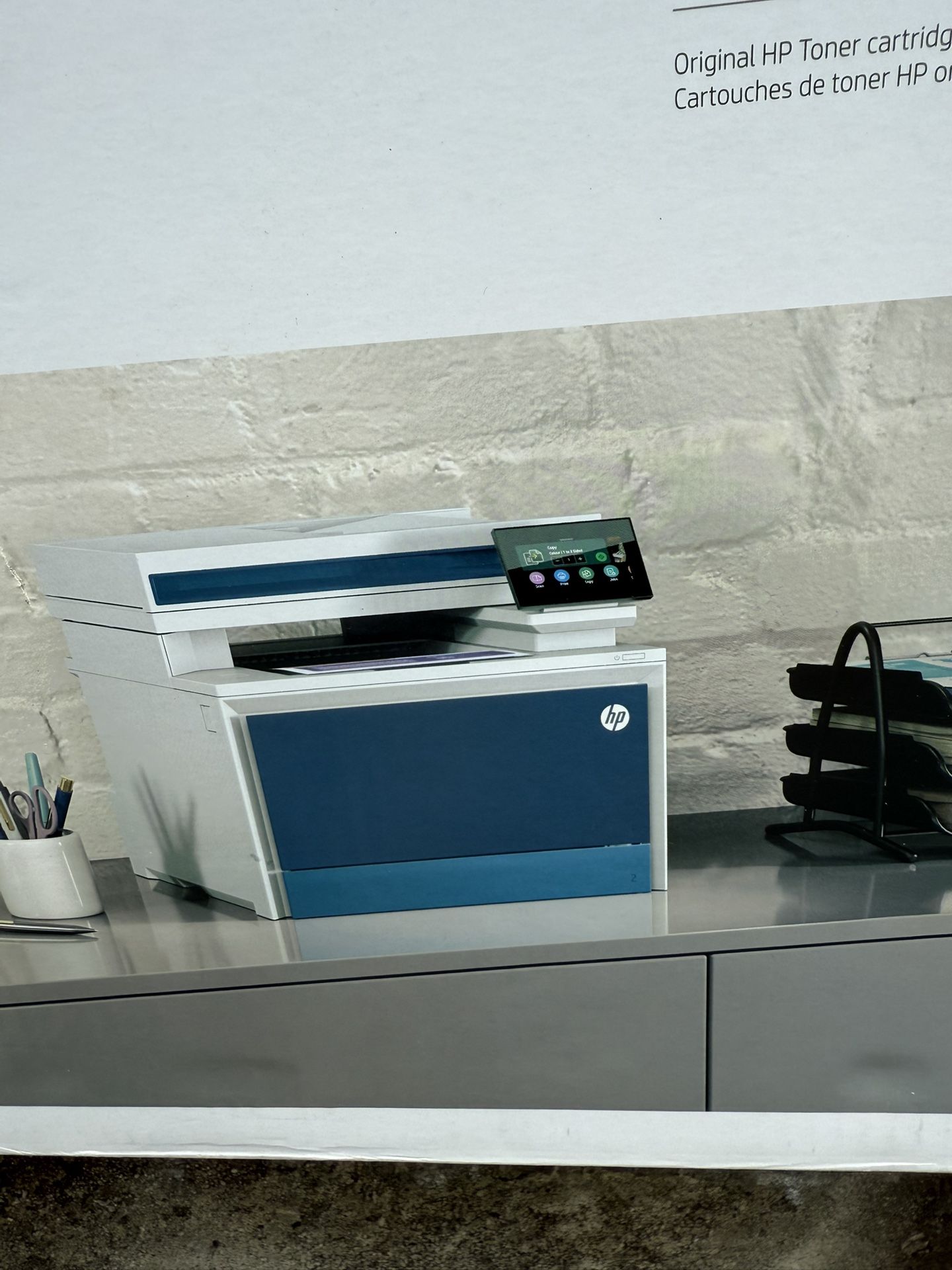 HP - LaserJet Pro 4301fdw Wireless Color All-in-One Laser Printer - White/Blue