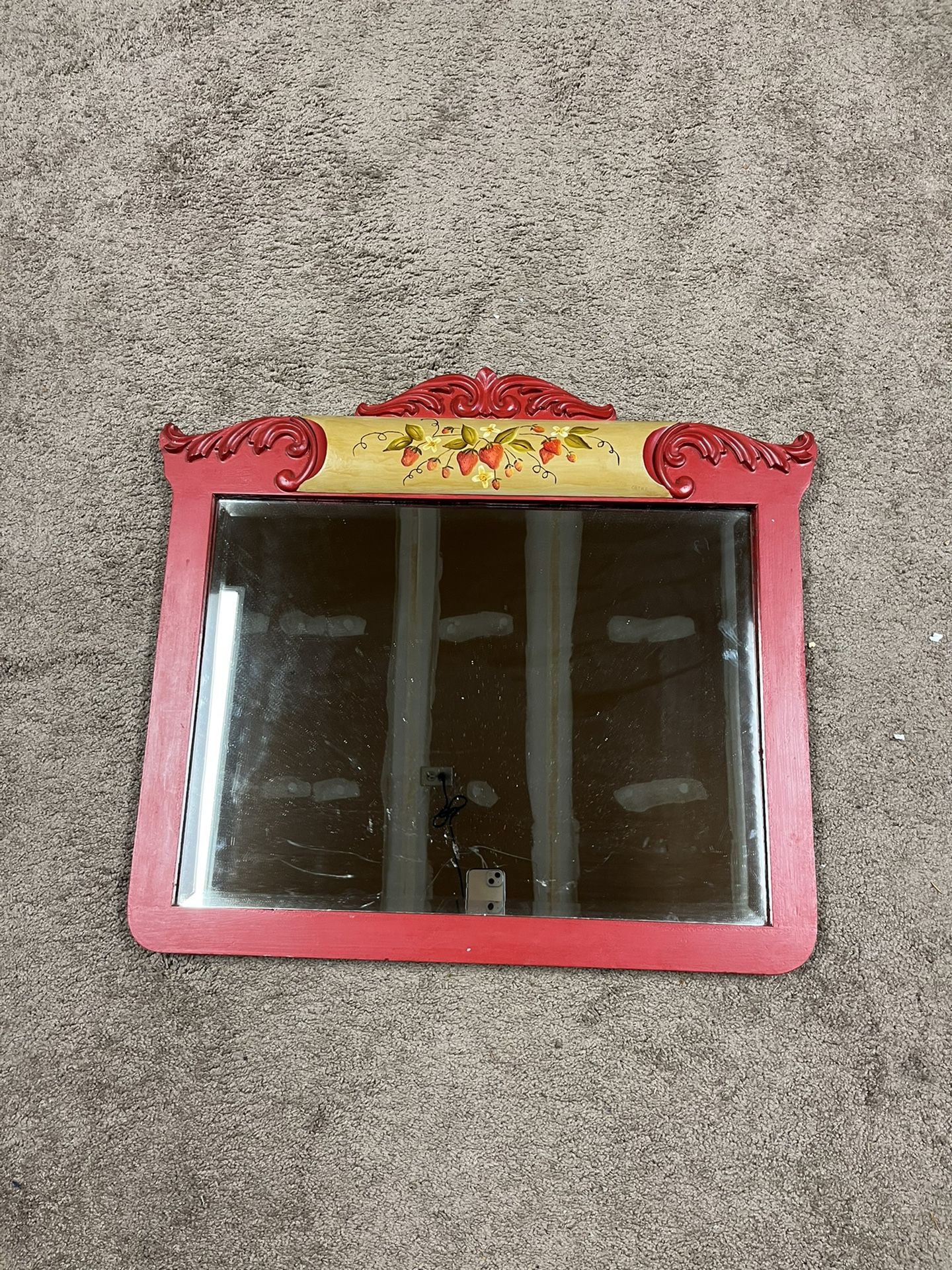 Red Antique Mirror