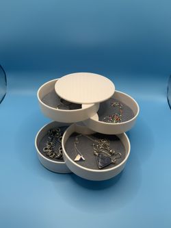 Tiered rotating organizer for jewelry or other small items
