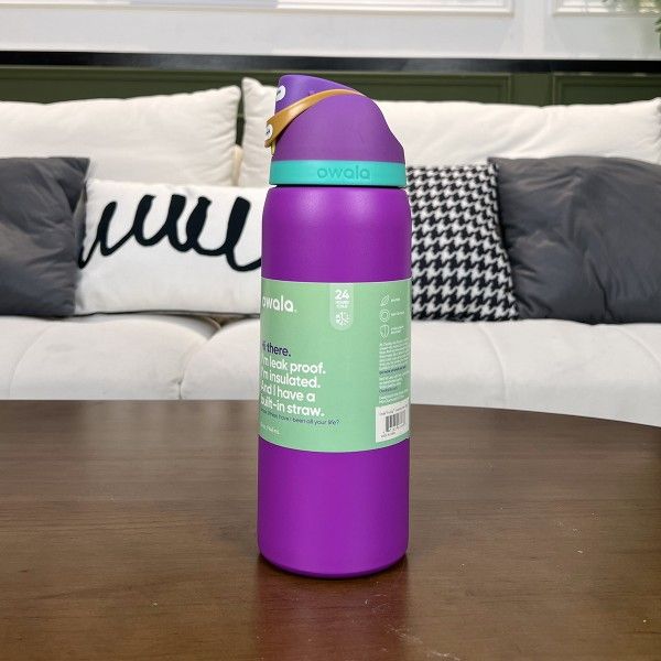 owala 24oz/32OZ Insulated Stainless Steel Water Bottle Double-Layer Kettle With Straw Vacuum Flasks For Sports Travel
