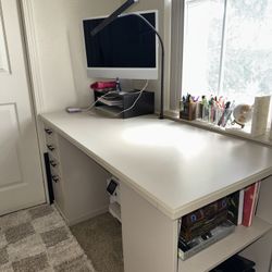 Beige Desk With Added Handles 