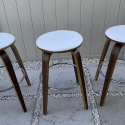 mid-century modern backless counter or bar stools ( Set Of 3 ) 
