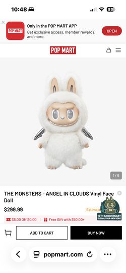Labubu The monster angel In Clouds. Brand New In Box
