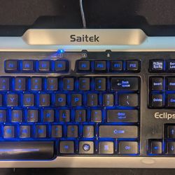 Saitek Eclipse II Illuminated Keyboard Used, Tested, and Works!