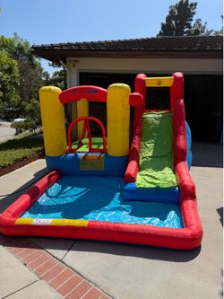 Bounceland Inflatable Water Park / Bounce House Combo (Blower & Storage Bag Included)