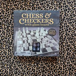 Chess & Checkers W/ Glass Board 
