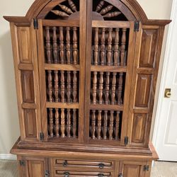 Vintage Mexican Wine And Storage Cabinet 