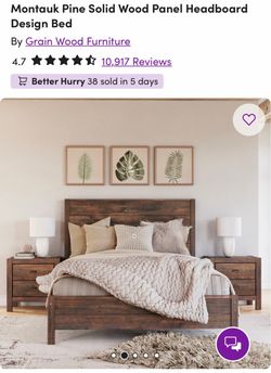 Grain Wood Furniture Montauk Pine Solid Wood Queen Bed