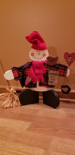 Wooden Stand Up Snowman