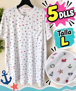 Johnpun White Novelty Print T-Shirt Size L