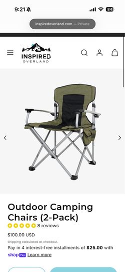Inspired overland 2 pack Outdoor camping chairs (new condition)