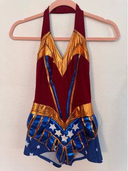 Leg Avenue Red, Blue & Gold Superhero Halter Costume