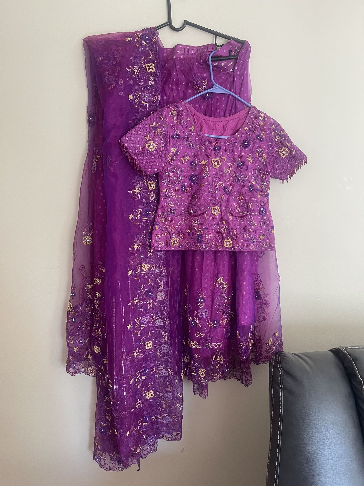 Desi Pakistani/Indian Formal Dress - Lehenga Choli (Three piece)