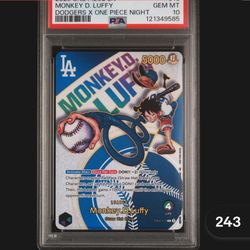 Psa 10 Luffy Dodgers Card