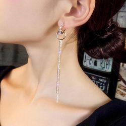 Cubic Zirconia Drop Earrings in Sterling Silver