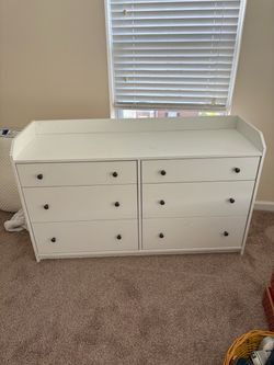 White 6-Drawer Double Dresser