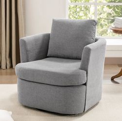 Gray fabric swivel accent chair