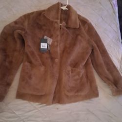 Brandon Thomas Reversible Faux Fur /Suede  Size MEDIUM