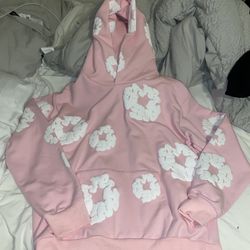 Pink Denim Tear Hoodie