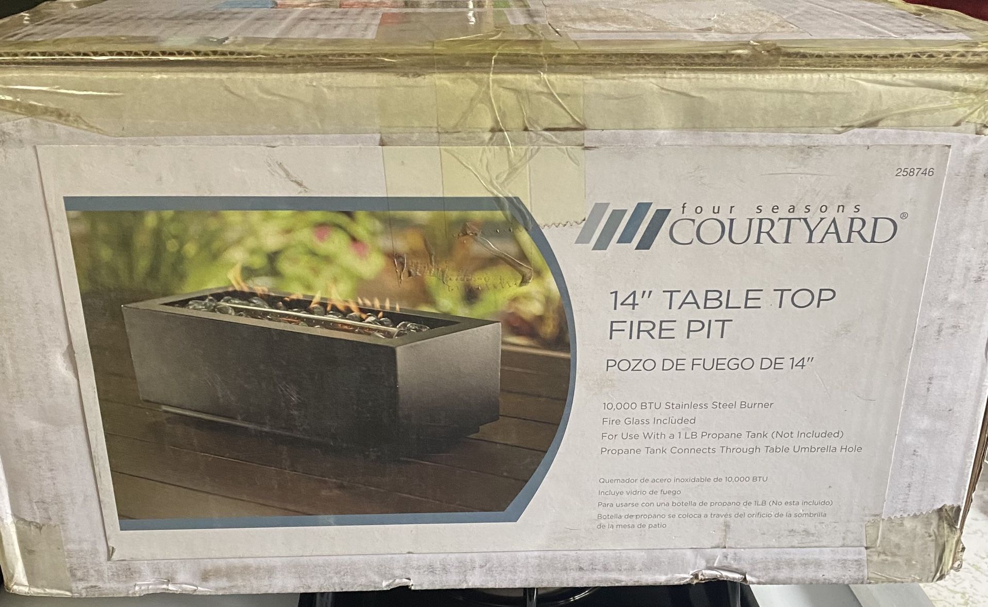 Rectangle Tabletop Natural gas Fire pit table