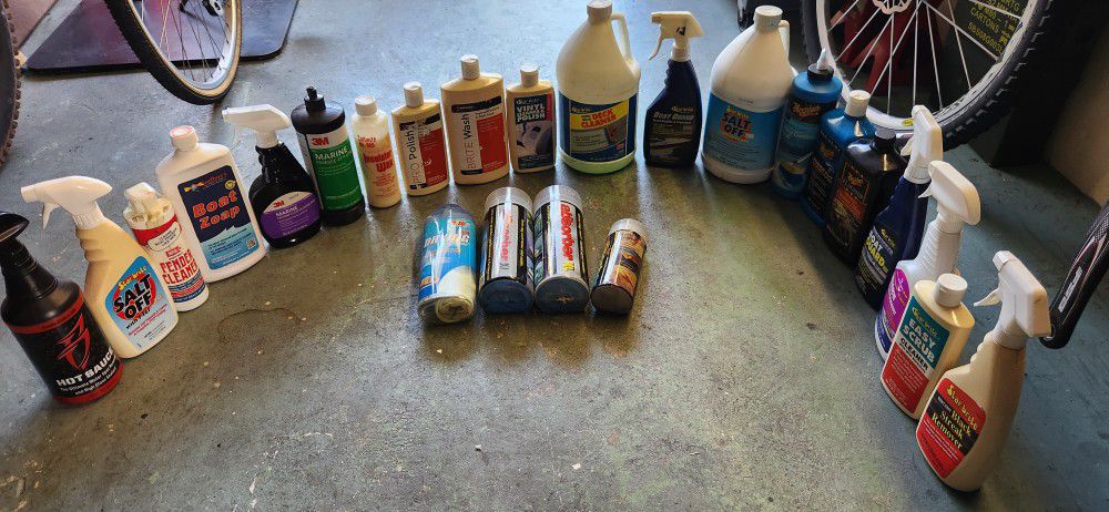 Huge Lot Of Marine, Boat Cleaning, Waxing,polishing Supplies All Unused And Bottles Are Full! Awesome Deal!