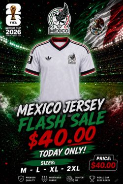White Mexico jerseys Flash sale today only! White medium to 2xl only!h