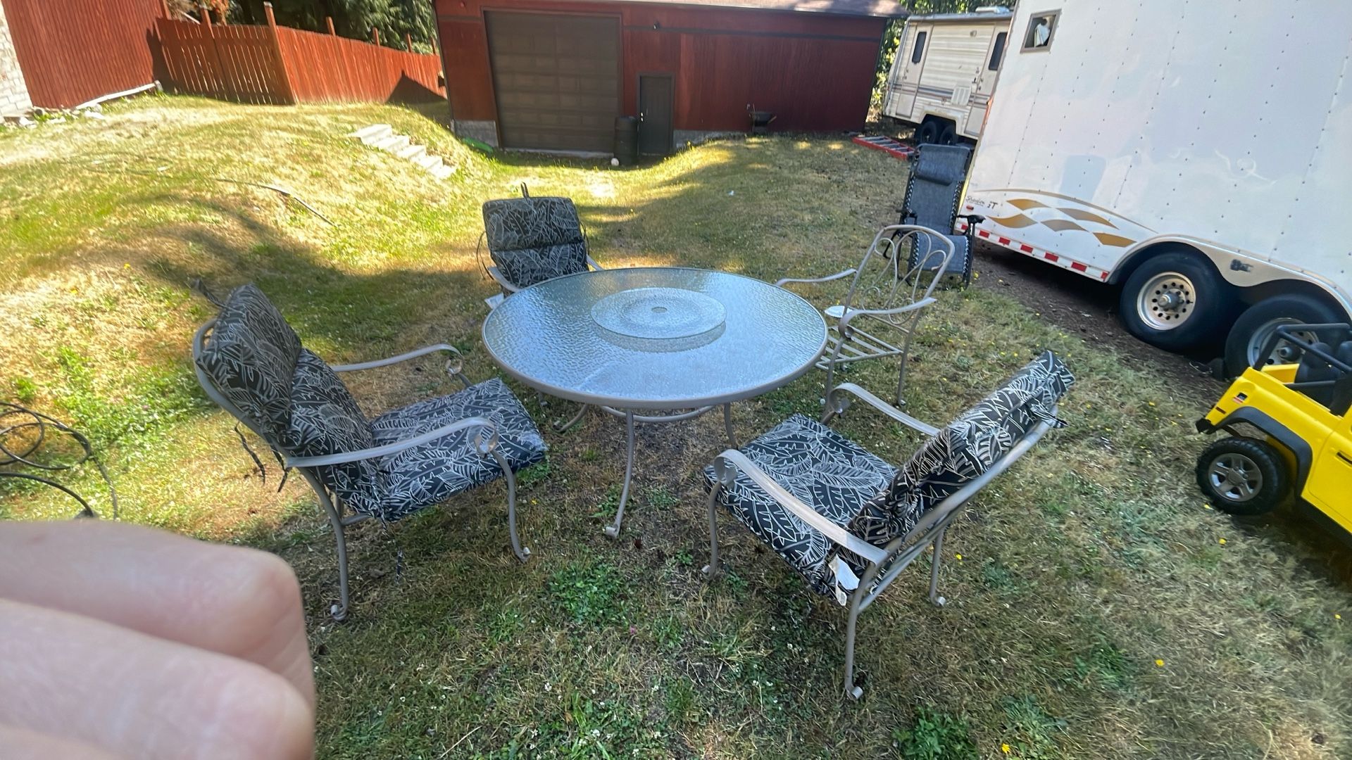 Glass Table With 4 Chairs