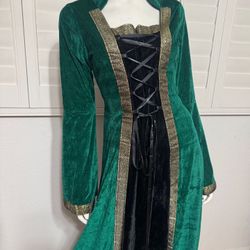 New xl green renaissance Princess Victorian dress costume gown goth long