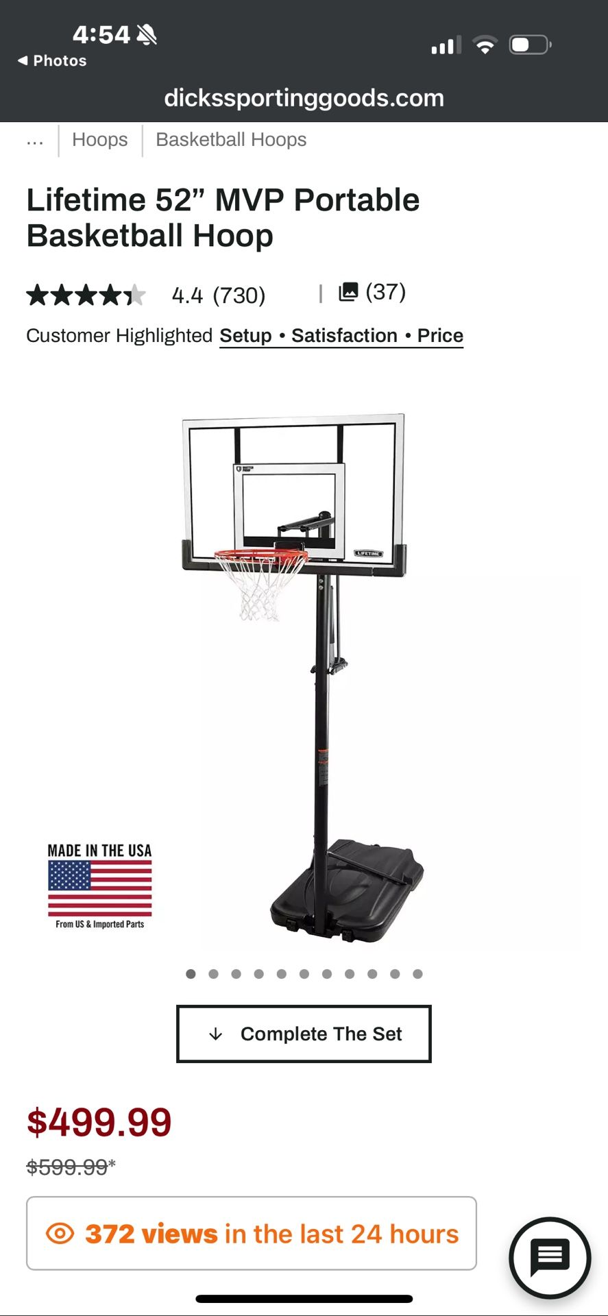 Basketball Hoop 52β Adjustable Height UNOPENED