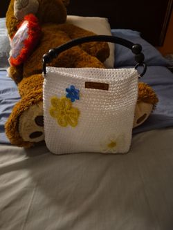 White crochet handbags