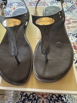 Michael Kors Black& Brown Thong Sandals