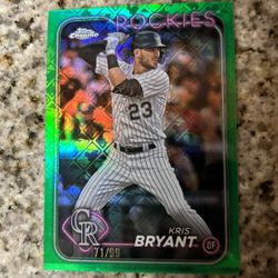 2024 Topps Chrome Kris Bryant Green Logofractor /99