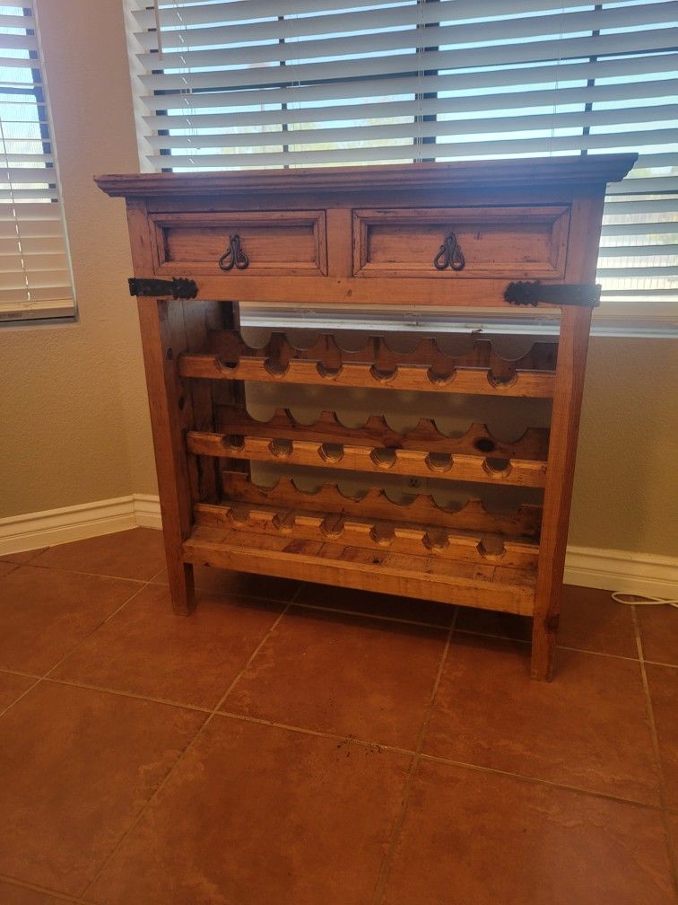 Wine Rack Dresser With 2 Drawers