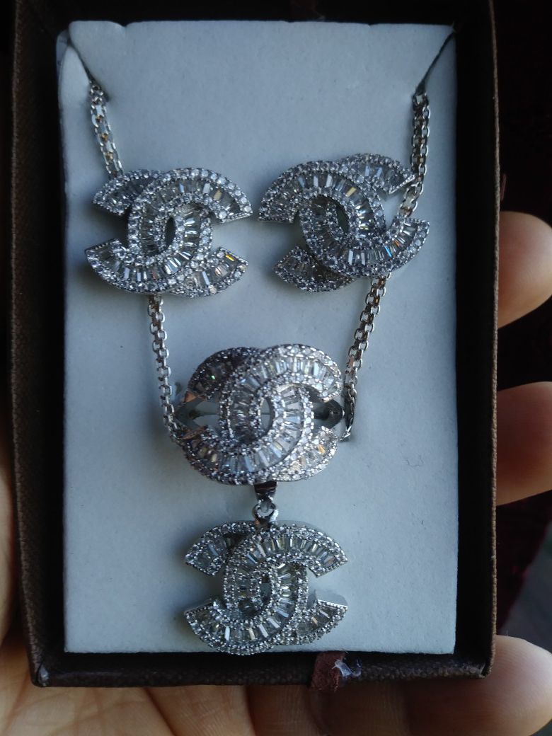 925 S Silver Chanel jewelry set for Sale in Essex, MD - OfferUp